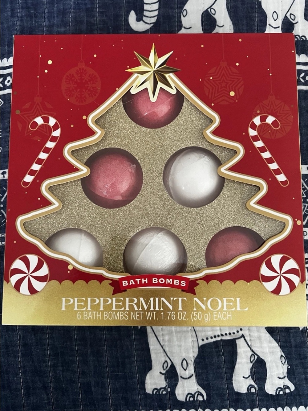 Peppermint Noel Bath Bomb Set - Brand:  (Red & White)